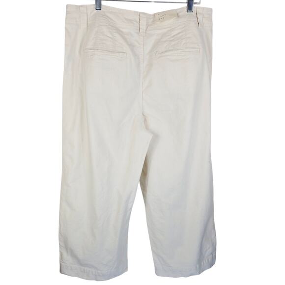 A New Day Off-White Wide Leg Crop Relaxed Hip Thigh Stretch Womens Pants 16R NWT - Picture 2 of 6
